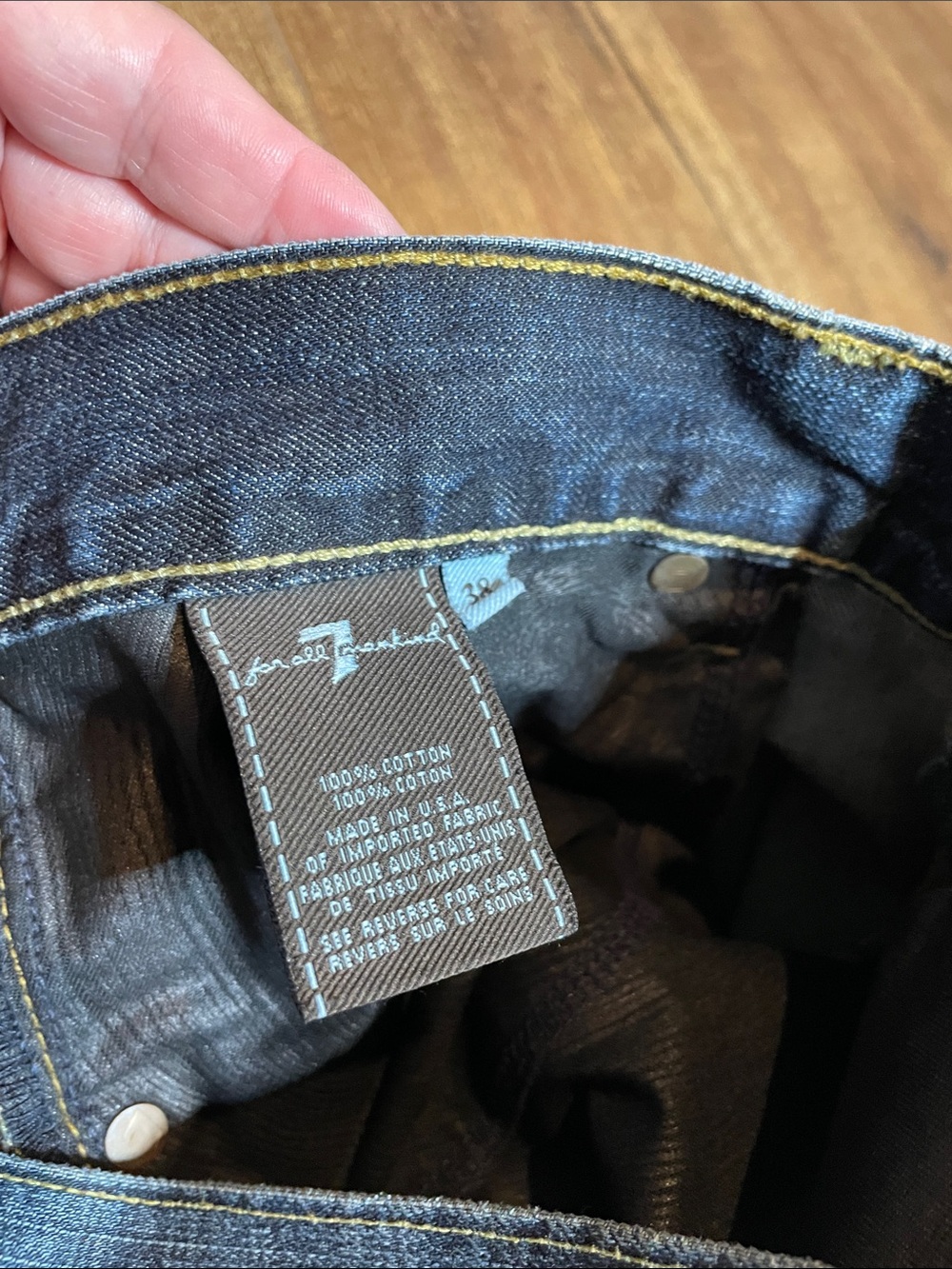 7 For All Mankind Men's Relaxed Jeans - Dark Blue Denim - Picture 4 of 5